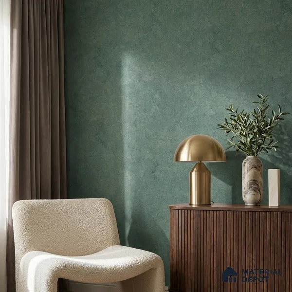 Z1003-8 | Green Crumpled Paper PVC Textured Wallpaper - 10 Meter x 21 Inch, 57 Sq. Ft. (Min. 15% Wastage)