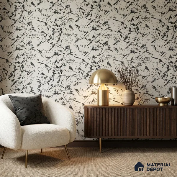 Z1004-3 | White Shattered Ink PVC Textured Wallpaper - 10 Meter x 21 Inch, 57 Sq. Ft. (Min. 15% Wastage)