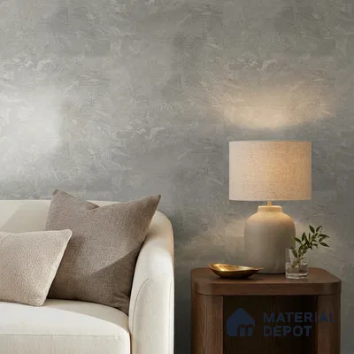 Z1004-7 | Grey Crackled Foil PVC Textured Wallpaper - 10 Meter x 21 Inch, 57 Sq. Ft. (Min. 15% Wastage)