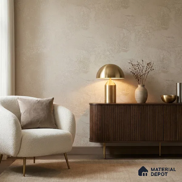 Z1005-2 | Taupe Weathered Plaster PVC Textured Wallpaper - 10 Meter x 21 Inch, 57 Sq. Ft. (Min. 15% Wastage)