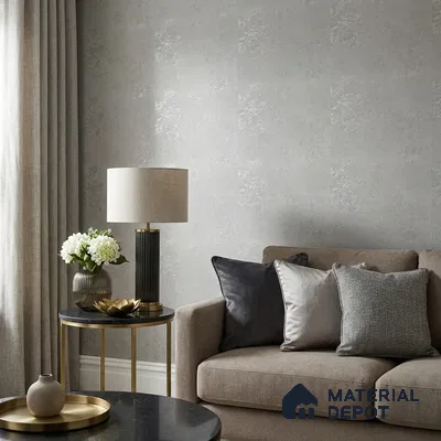 Z1007-3 | Grey Foil Cloud PVC Textured Wallpaper - 10 Meter x 21 Inch, 57 Sq. Ft. (Min. 15% Wastage)