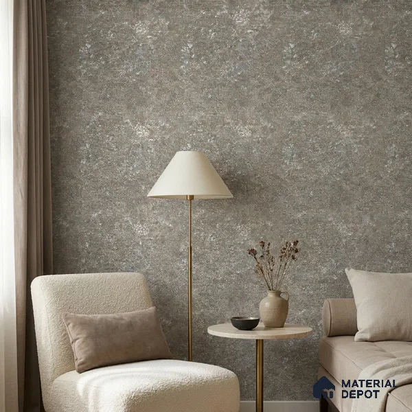 Z1007-6 | Grey Oxidised Speckle PVC Textured Wallpaper - 10 Meter x 21 Inch, 57 Sq. Ft. (Min. 15% Wastage)