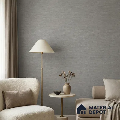 Z1010-5 | Grey Brushed Metal PVC Textured Wallpaper - 10 Meter x 21 Inch, 57 Sq. Ft. (Min. 15% Wastage)