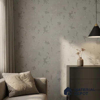 Z1000-2 | Grey Cloudy Plaster PVC Textured Wallpaper - 10 Meter x 21 Inch, 57 Sq. Ft. (Min. 15% Wastage)