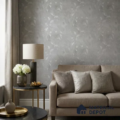 Z1000-4 | Grey Foil Patches PVC Textured Wallpaper - 10 Meter x 21 Inch, 57 Sq. Ft. (Min. 15% Wastage)