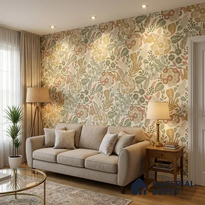 A76602 | 10 Meter x 21 Inches Florals Look Wallpaper - 57.37 Sq. Ft. | Minimum 15% wastage during installation