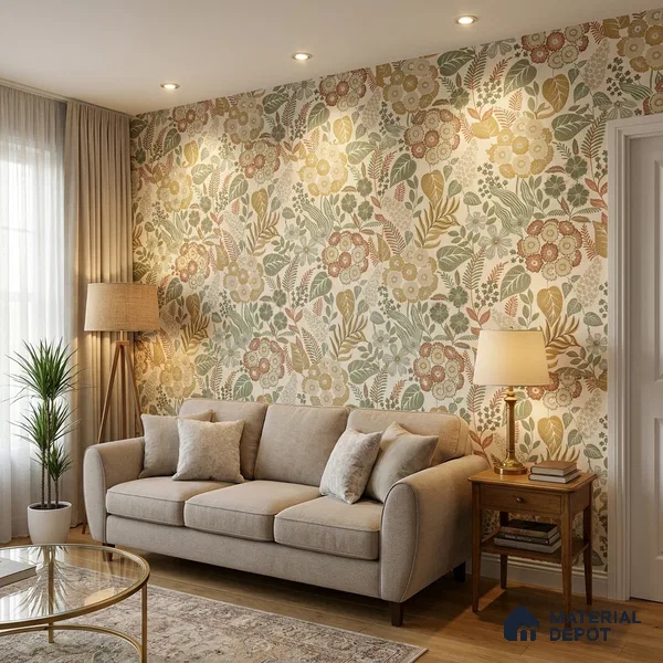 A76602 | 10 Meter x 21 Inches Florals Look Wallpaper - 57.37 Sq. Ft. | Minimum 15% wastage during installation