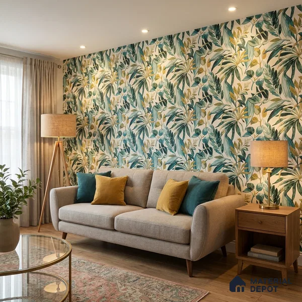 A71201 | 10 Meter x 21 Inches Florals Look Wallpaper - 57.37 Sq. Ft. | Minimum 15% wastage during installation