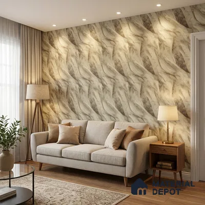 WP1305 | 9.5 Meter x 21 Inches Marble Look Wallpaper - 55 Sq. Ft.  | Minimum 10% wastage during installation