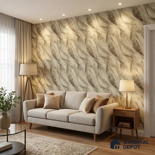 WP1305 | 9.5 Meter x 21 Inches Marble Look Wallpaper - 55 Sq. Ft.  | Minimum 10% wastage during installation