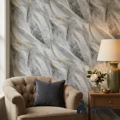 WP1301 | 9.5 Meter x 21 Inches Marble Look Wallpaper - 55 Sq. Ft.  | Minimum 10% wastage during installation