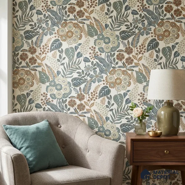 A76601 | 10 Meter x 21 Inches Florals Look Wallpaper - 57.37 Sq. Ft. | Minimum 15% wastage during installation
