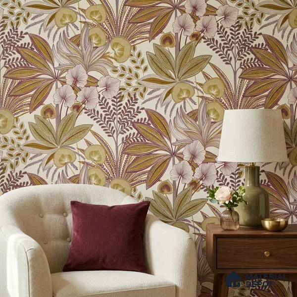 A69001 | 10 Meter x 21 Inches Florals Look Wallpaper - 57.37 Sq. Ft. | Minimum 15% wastage during installation