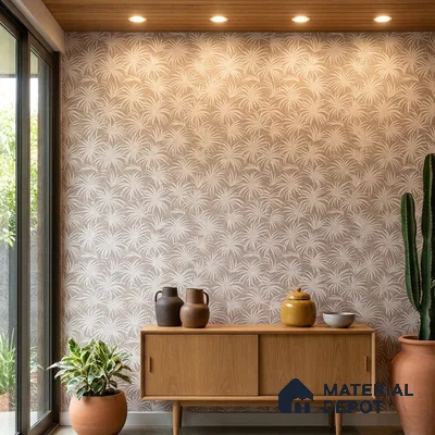 RD24-168 | Rose Palm Spray Floral Wallpaper - 10 Meter x 21 Inch, 57 Sq. Ft.
