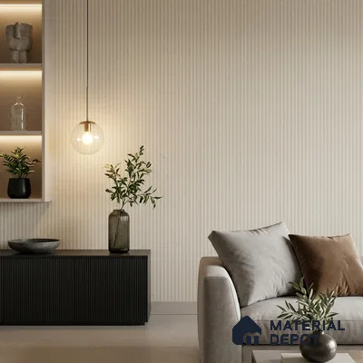 81412-5 | Golden Tan Bold Pinstripe Patterned Wallpaper - 5 Meter x 42 Inch, 57 Sq. Ft.
