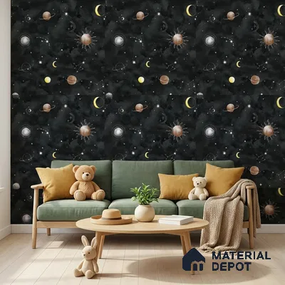 KD4011-4 | 10 Meter x 21 Inches Space Look Wallpaper - 57.41 Sq. Ft. | Minimum 15% wastage during installation