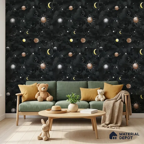 KD4011-4 | 10 Meter x 21 Inches Space Look Wallpaper - 57.41 Sq. Ft. | Minimum 15% wastage during installation