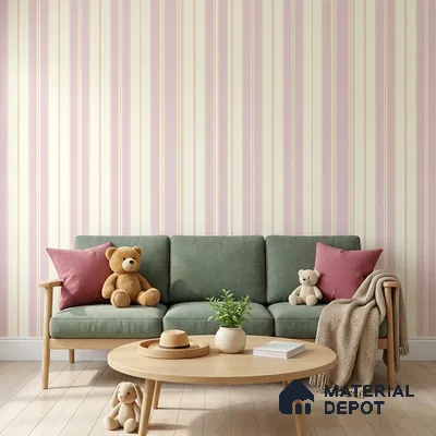 KD4014-3 | 10 Meter x 21 Inches Stripes Look Wallpaper - 57.41 Sq. Ft. | Minimum 15% wastage during installation