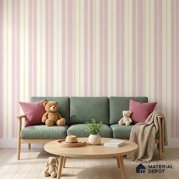KD4014-3 | 10 Meter x 21 Inches Stripes Look Wallpaper - 57.41 Sq. Ft. | Minimum 15% wastage during installation