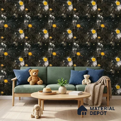 KD4015-1 | 10 Meter x 21 Inches Space Look Wallpaper - 57.41 Sq. Ft. | Minimum 15% wastage during installation
