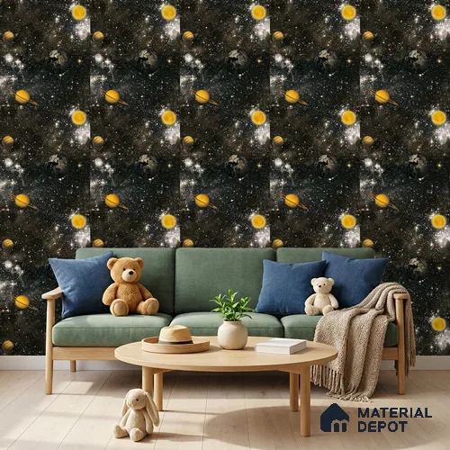 KD4015-1 | 10 Meter x 21 Inches Space Look Wallpaper - 57.41 Sq. Ft. | Minimum 15% wastage during installation