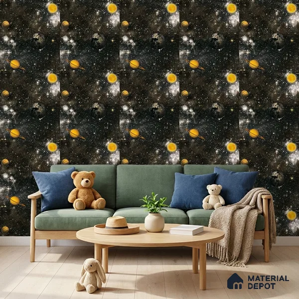 KD4015-1 | 10 Meter x 21 Inches Space Look Wallpaper - 57.41 Sq. Ft. | Minimum 15% wastage during installation