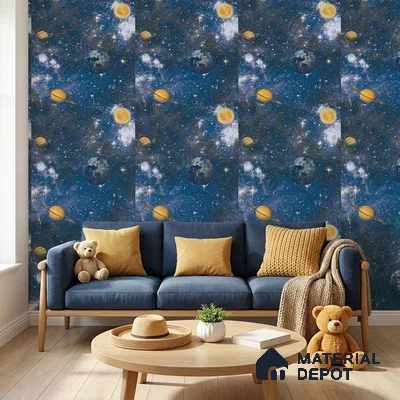 KD4015-2 | 10 Meter x 21 Inches Space Look Wallpaper - 57.41 Sq. Ft. | Minimum 15% wastage during installation