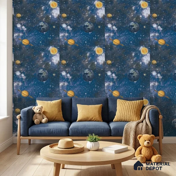 KD4015-2 | 10 Meter x 21 Inches Space Look Wallpaper - 57.41 Sq. Ft. | Minimum 15% wastage during installation