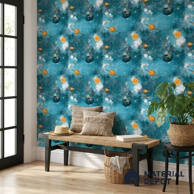 KD4015-3 | 10 Meter x 21 Inches Space Look Wallpaper - 57.41 Sq. Ft. | Minimum 15% wastage during installation