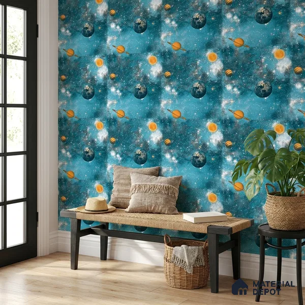 KD4015-3 | 10 Meter x 21 Inches Space Look Wallpaper - 57.41 Sq. Ft. | Minimum 15% wastage during installation