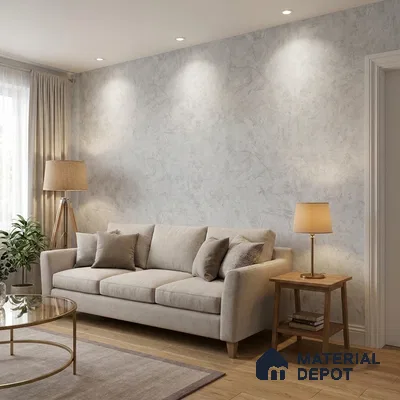NPP684803 | Cool Grey Marble Vein Non Woven Patterned Wallpaper - 10 Meter x 21 Inches, 57.41 Sq. Ft. (Min. 15% Wastage)