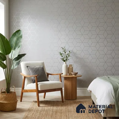 WK25-25189 | 10 Meter x 21 Inches Geometric Look Wallpaper - 57.41 Sq. Ft. | Minimum 15% wastage during installation