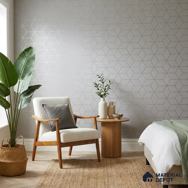 WK25-25189 | 10 Meter x 21 Inches Geometric Look Wallpaper - 57.41 Sq. Ft. | Minimum 15% wastage during installation