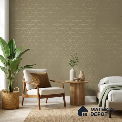 WK25-2520 | 10 Meter x 21 Inches Geometric Look Wallpaper - 57.41 Sq. Ft. | Minimum 15% wastage during installation