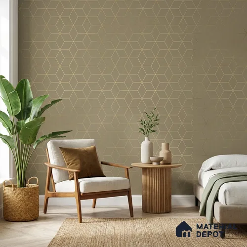 WK25-2520 | 10 Meter x 21 Inches Geometric Look Wallpaper - 57.41 Sq. Ft. | Minimum 15% wastage during installation