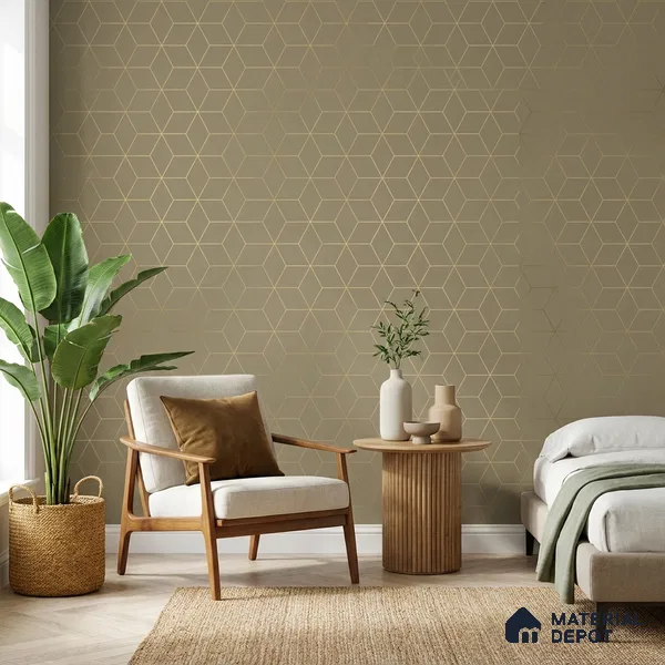 WK25-2520 | 10 Meter x 21 Inches Geometric Look Wallpaper - 57.41 Sq. Ft. | Minimum 15% wastage during installation
