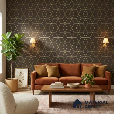 WK25-2521 | 10 Meter x 21 Inches Geometric Look Wallpaper - 57.41 Sq. Ft. | Minimum 15% wastage during installation