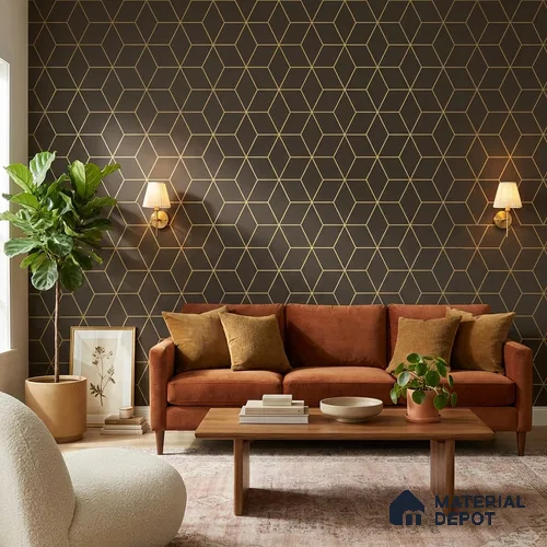 WK25-2521 | 10 Meter x 21 Inches Geometric Look Wallpaper - 57.41 Sq. Ft. | Minimum 15% wastage during installation