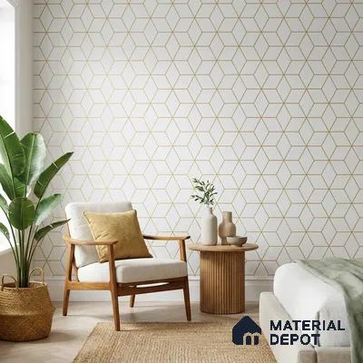 WK25-2522 | 10 Meter x 21 Inches Geometric Look Wallpaper - 57.41 Sq. Ft. | Minimum 15% wastage during installation