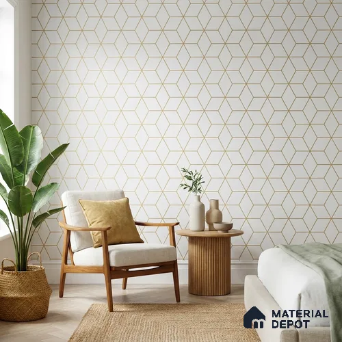 WK25-2522 | 10 Meter x 21 Inches Geometric Look Wallpaper - 57.41 Sq. Ft. | Minimum 15% wastage during installation