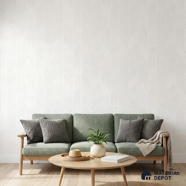 88574-1 | Off-White Leaf Vein Texture PVC Patterned Wallpaper - 5 Meter x 42 Inch, 57 Sq. Ft. (Min. 15% Wastage)