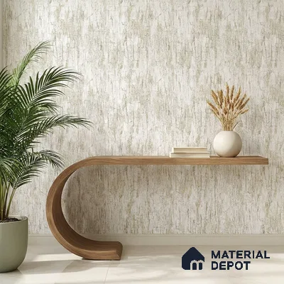 88568-1 | White Peeling Bark PVC Textured Wallpaper - 5 Meter x 42 Inch, 57 Sq. Ft. (Min. 15% Wastage)