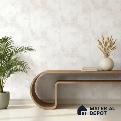 88580-1 | White Faded Plaster PVC Textured Wallpaper - 5 Meter x 42 Inch, 57 Sq. Ft. (Min. 15% Wastage)