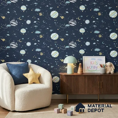 5136-2 | 5 Meter x 42 Inch PVC Space Look Wallpaper - 57 Sq. Ft. | Minimum 15% wastage during installation
