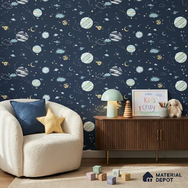 5136-2 | 5 Meter x 42 Inch PVC Space Look Wallpaper - 57 Sq. Ft. | Minimum 15% wastage during installation