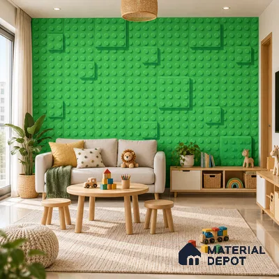 5123-2 | Green Toy Building Block PVC Patterned Wallpaper - 5 Meter x 42 Inch, 57 Sq. Ft. (Min. 15% Wastage)