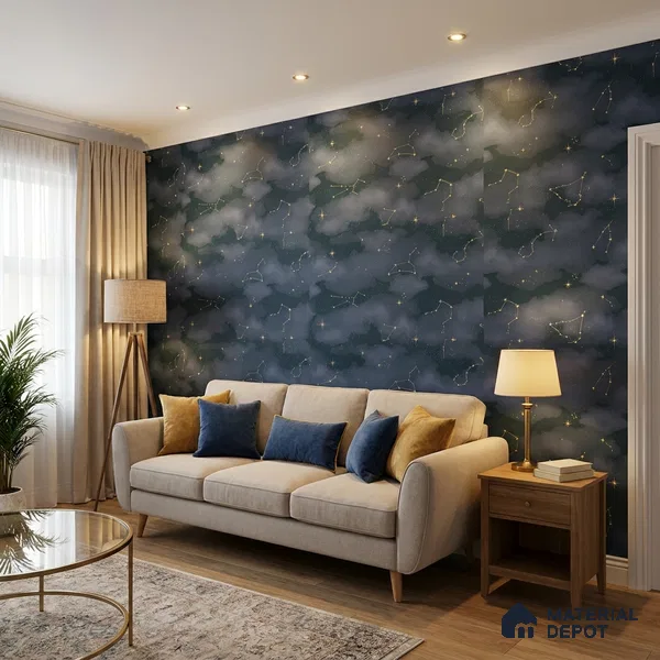 5137-2 | 5 Meter x 42 Inch PVC Space Look Wallpaper - 57 Sq. Ft. | Minimum 15% wastage during installation
