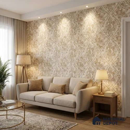 70244-1 | 5 Meter x 42 Inch PVC Patterned Look Wallpaper - 57 Sq. Ft. | Minimum 15% wastage during installation