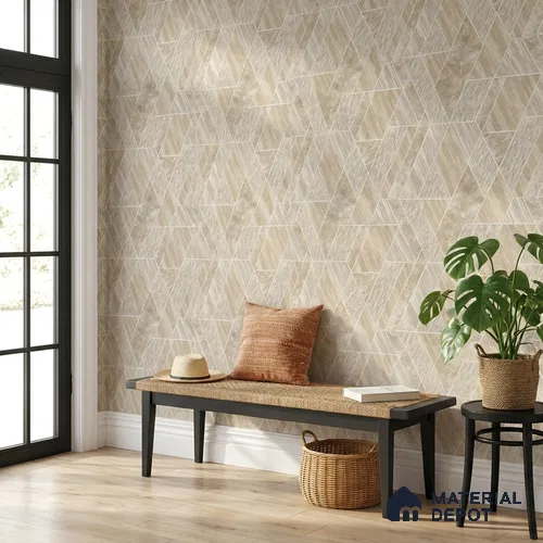 ST021005 | 10.05 Meter x 20.86 Inches Geometric Look Wallpaper - 57.33 Sq. Ft. | Minimum 15% wastage during installation