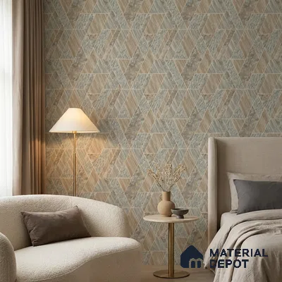 ST021007 | 10.05 Meter x 20.86 Inches Geometric Look Wallpaper - 57.33 Sq. Ft. | Minimum 15% wastage during installation